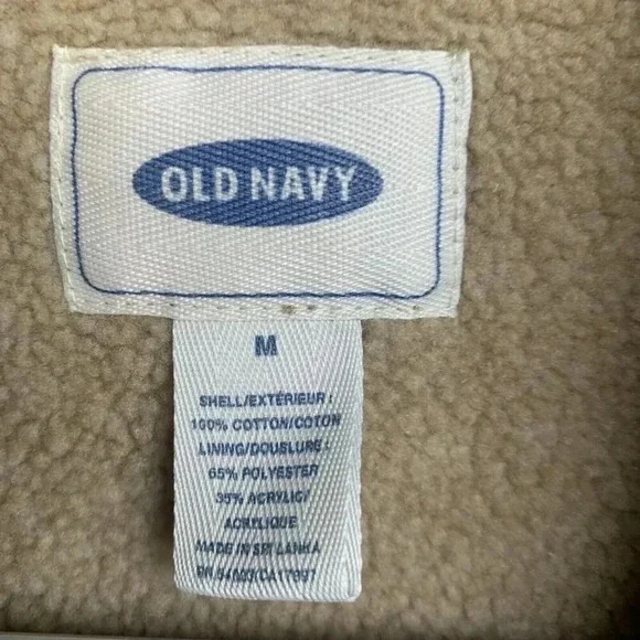 Vintage Old Navy Blue Jean Denim Sherpa Lined Vest M Medium Y2K 2000s bohocore - Picture 3 of 6